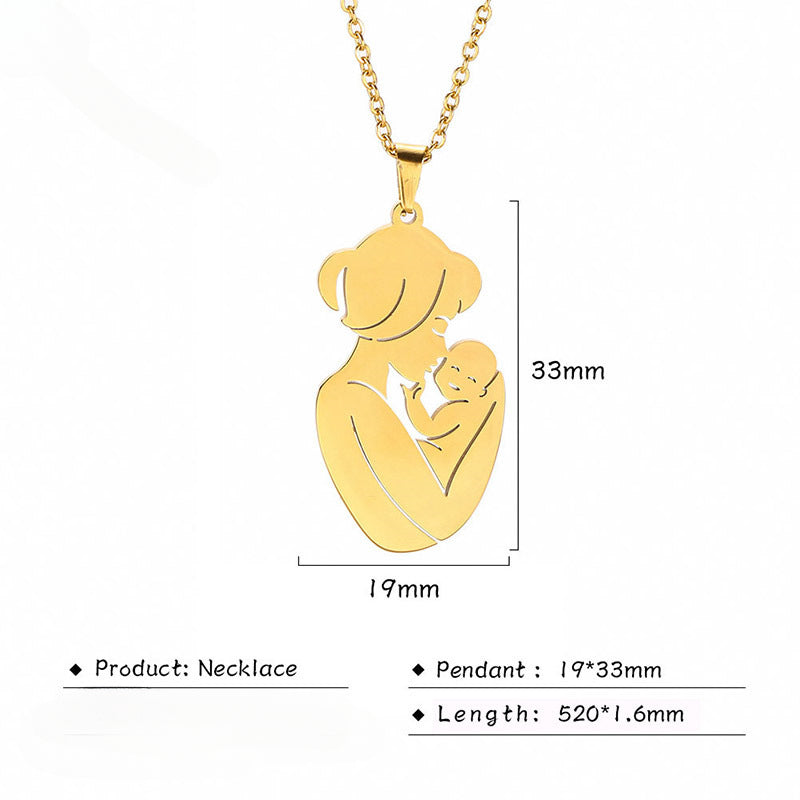 Wholesale Mother's Day Parent-child Stainless Steel Necklaces